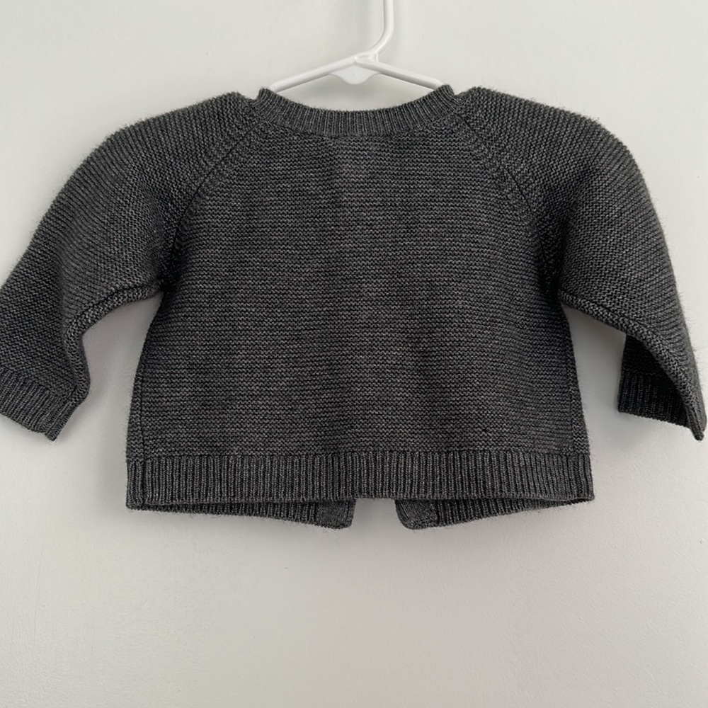 New Heather grey Jacadi Sweater with Pompom! 6M! with tags! - Picture 2 of 3